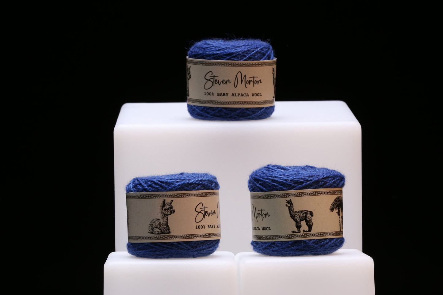 Baby Alpaca Yarn - Blue (set of 3)