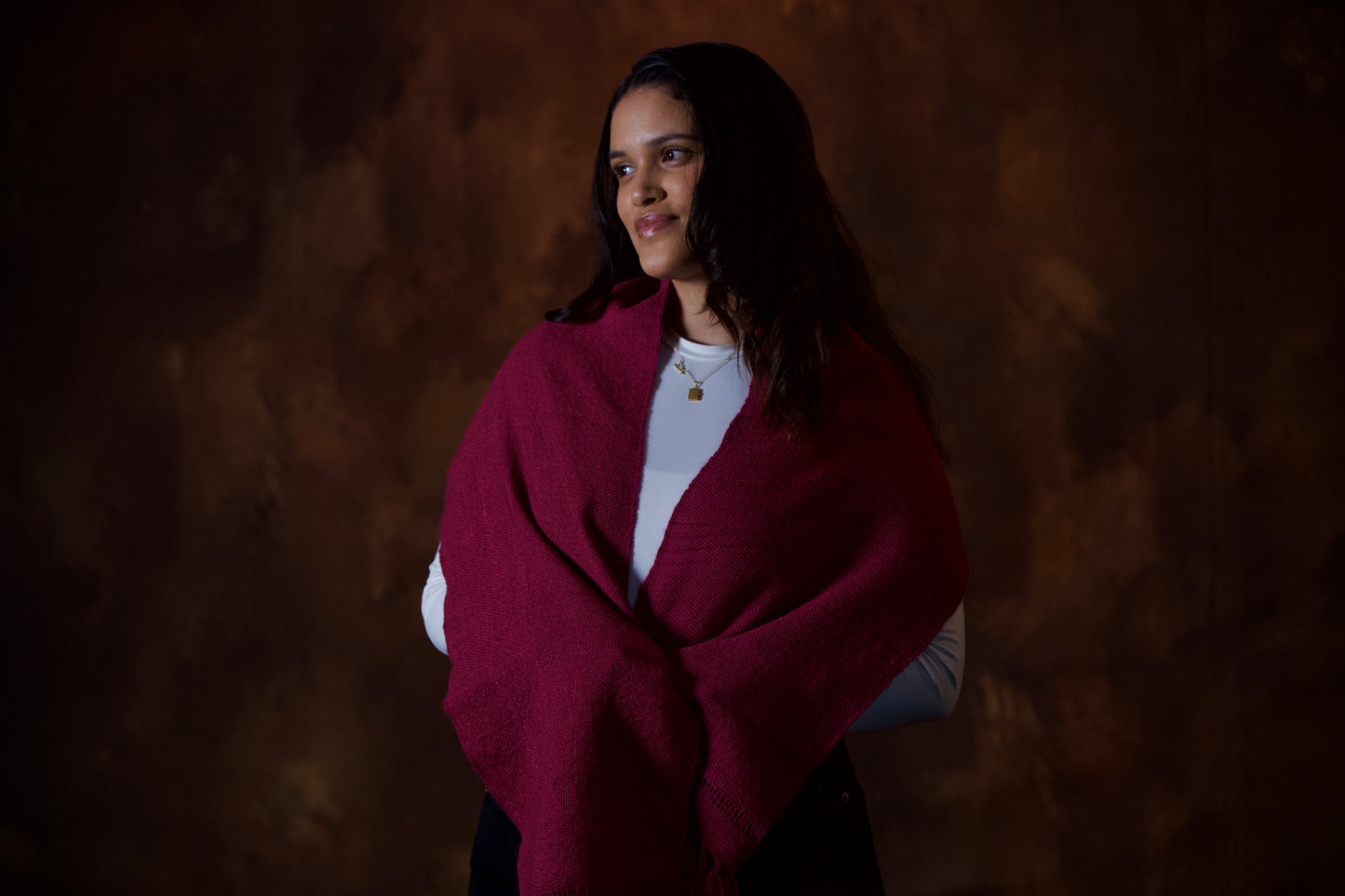 Alpaca Scarf - Burgundy Tafetán