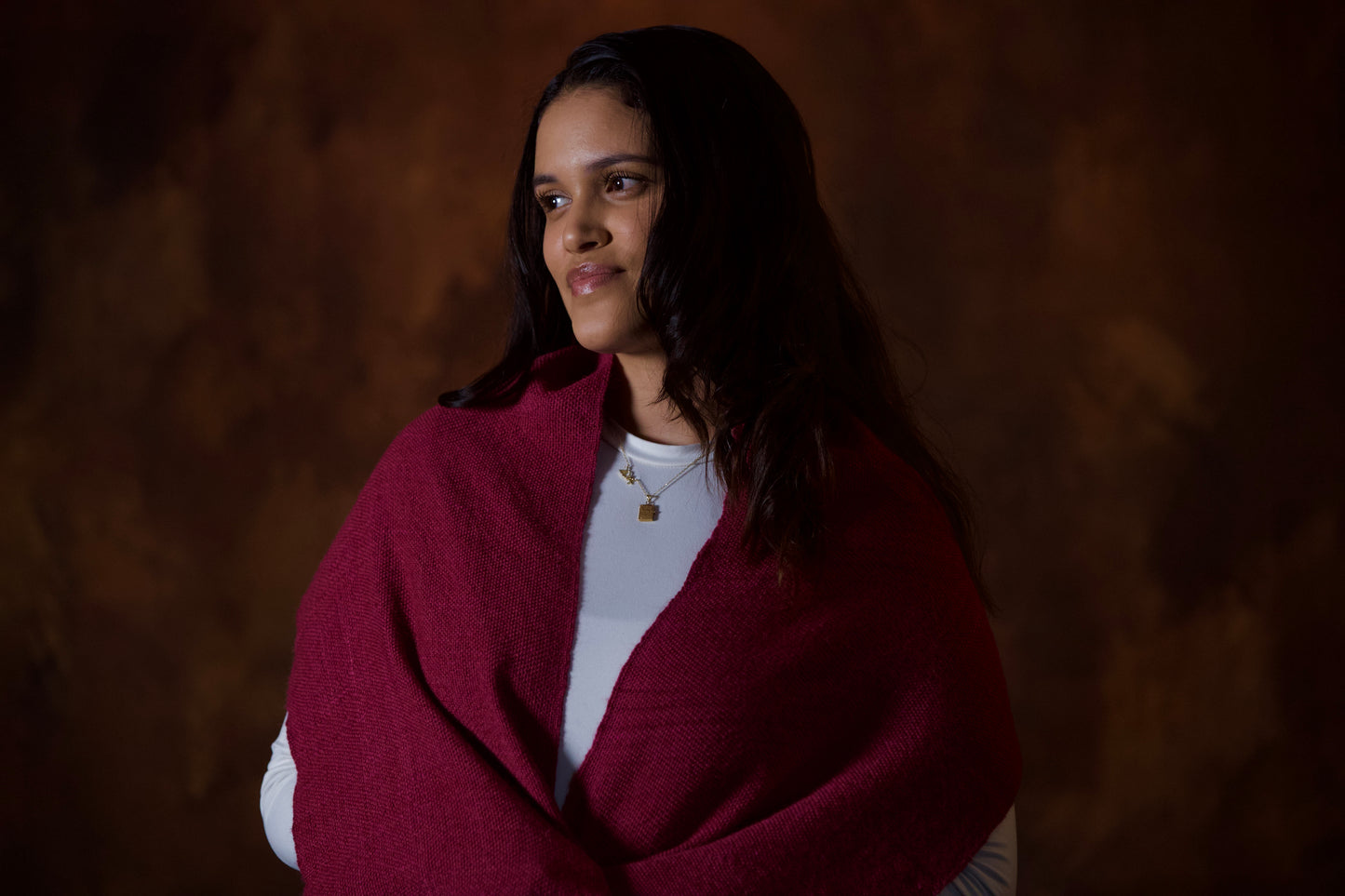 Alpaca Scarf - Burgundy Tafetán