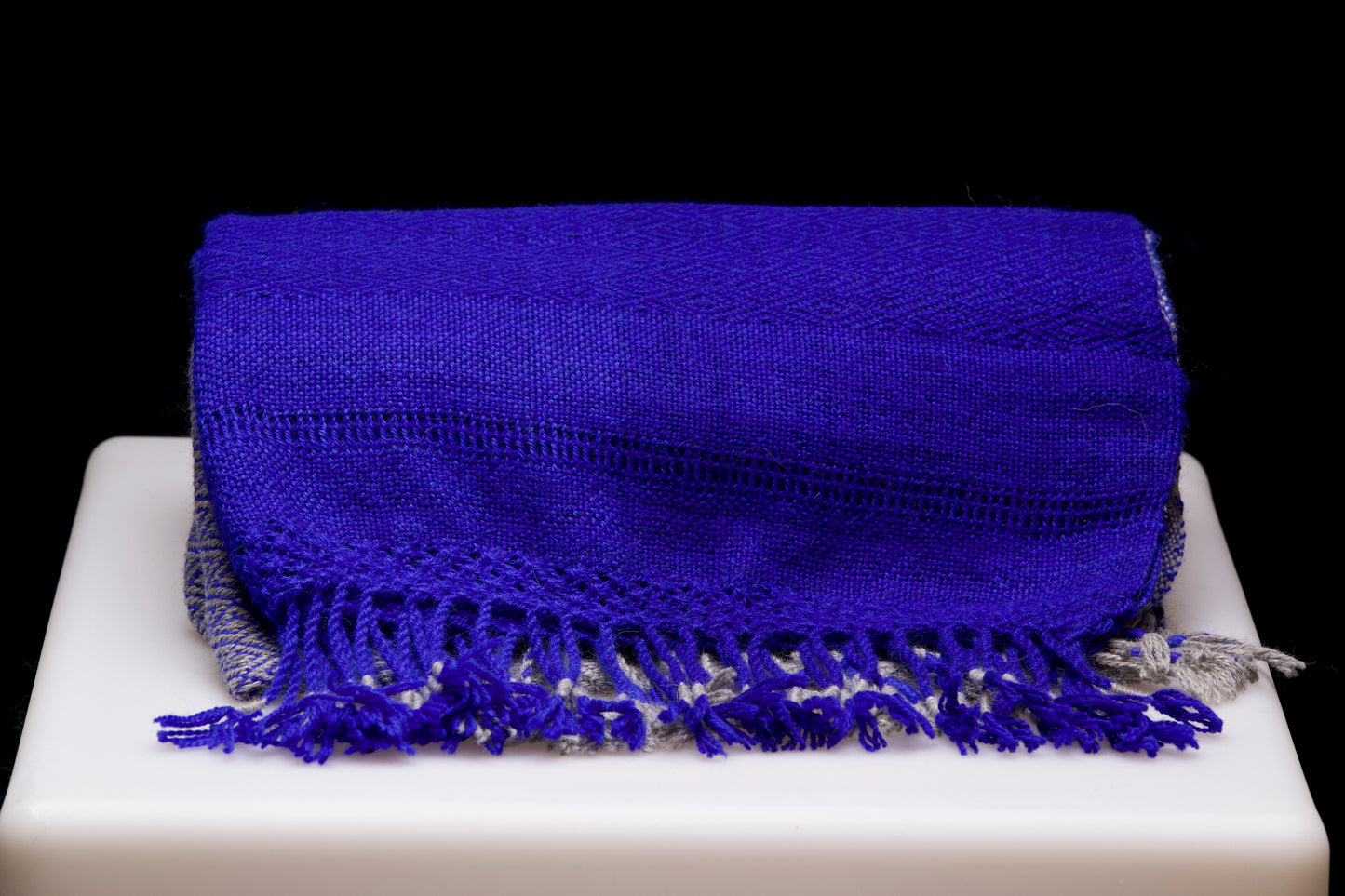 Alpaca Shawl - Blue and Grey
