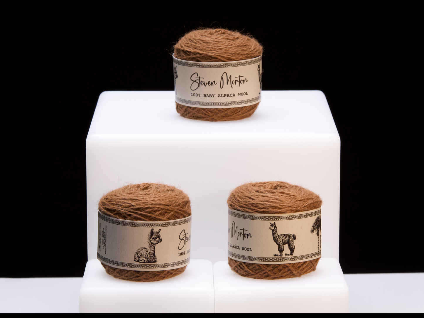Baby Alpaca Yarn - Natural Brown (Set of 3)