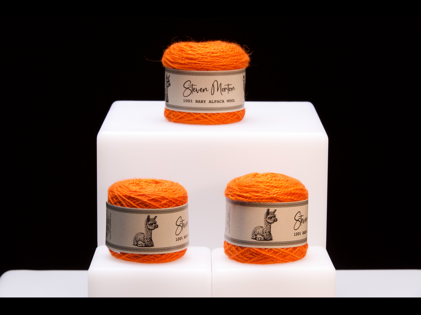 Baby Alpaca Yarn - Orange - (Set of 3)