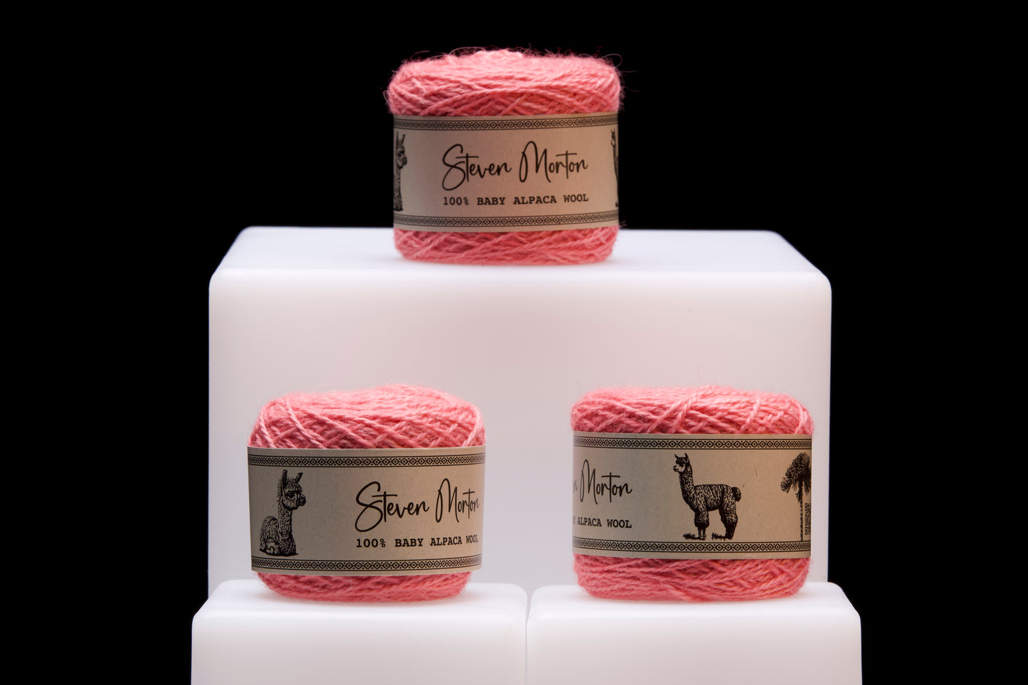 Baby Alpaca Yarn - Baby Pink (set of 3)