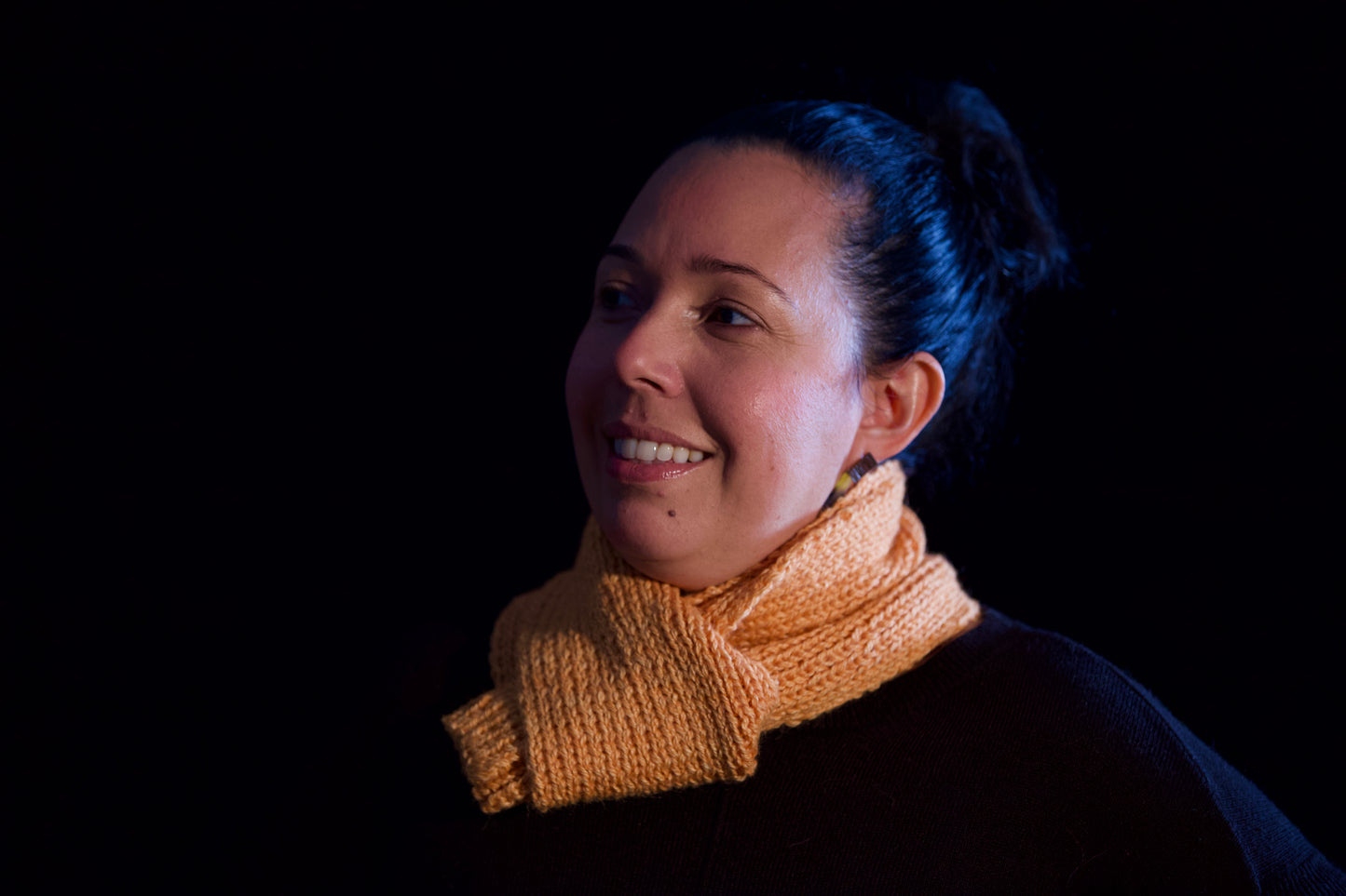 Alpaca Scarf - Apricot Needle Knitted (Minimalist Version)