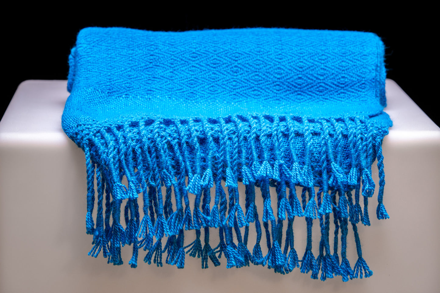 Alpaca Shawl - Blue Munsell