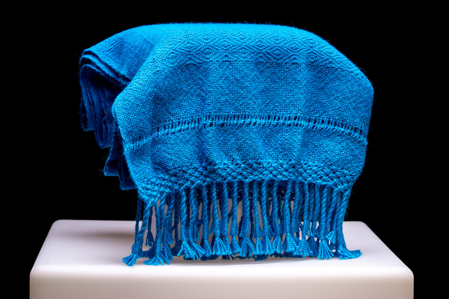 Alpaca Shawl - Blue Munsell