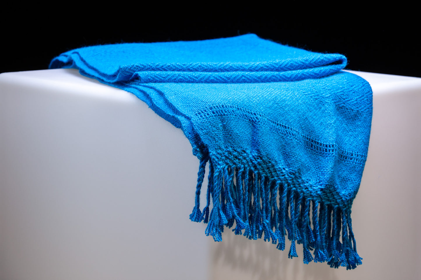 Alpaca Shawl - Blue Munsell